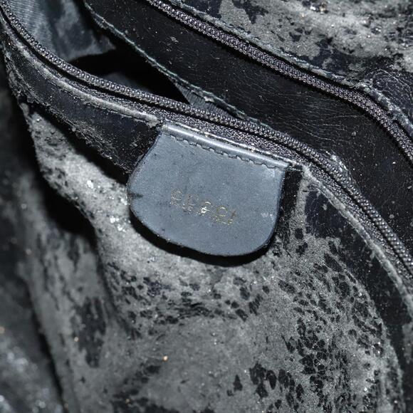 GUCCI Bamboo Hand Bag Suede Black Gold 001 1014 001 1014 - Picture 14 of 16